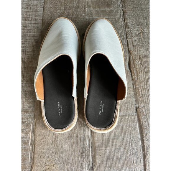Rag & bone cream leather espadrille slides size 38 - Picture 4 of 9